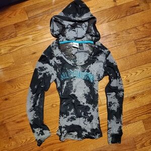 Harley Davidson Rhinestone Embellished Sheer Hooded Shirt | Color:Black | Size:S